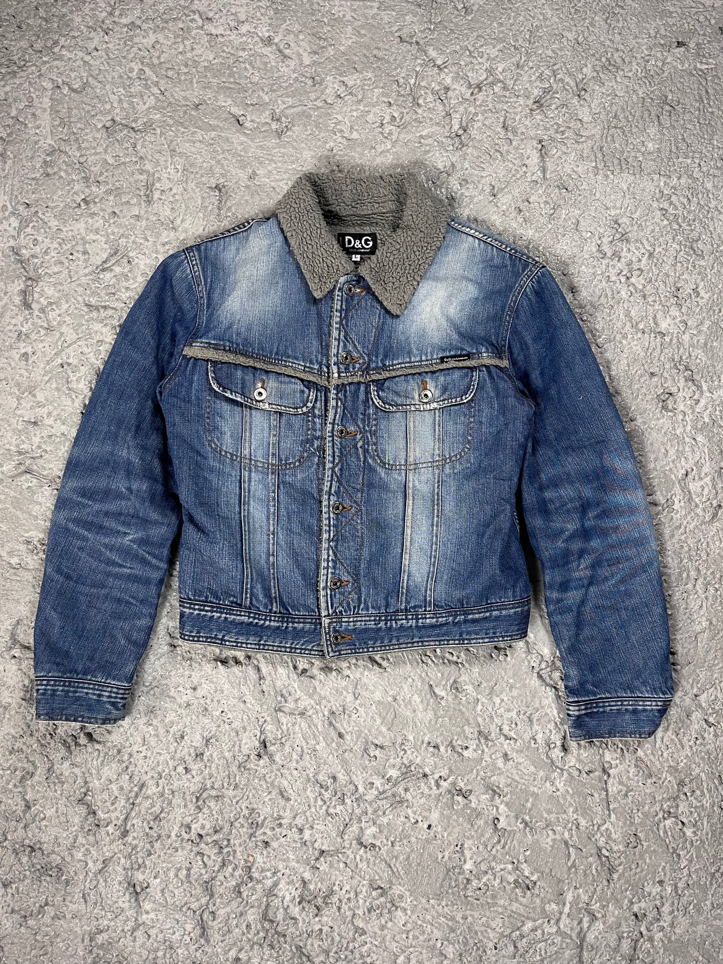 Dolce & Gabbana denim shearling jacket