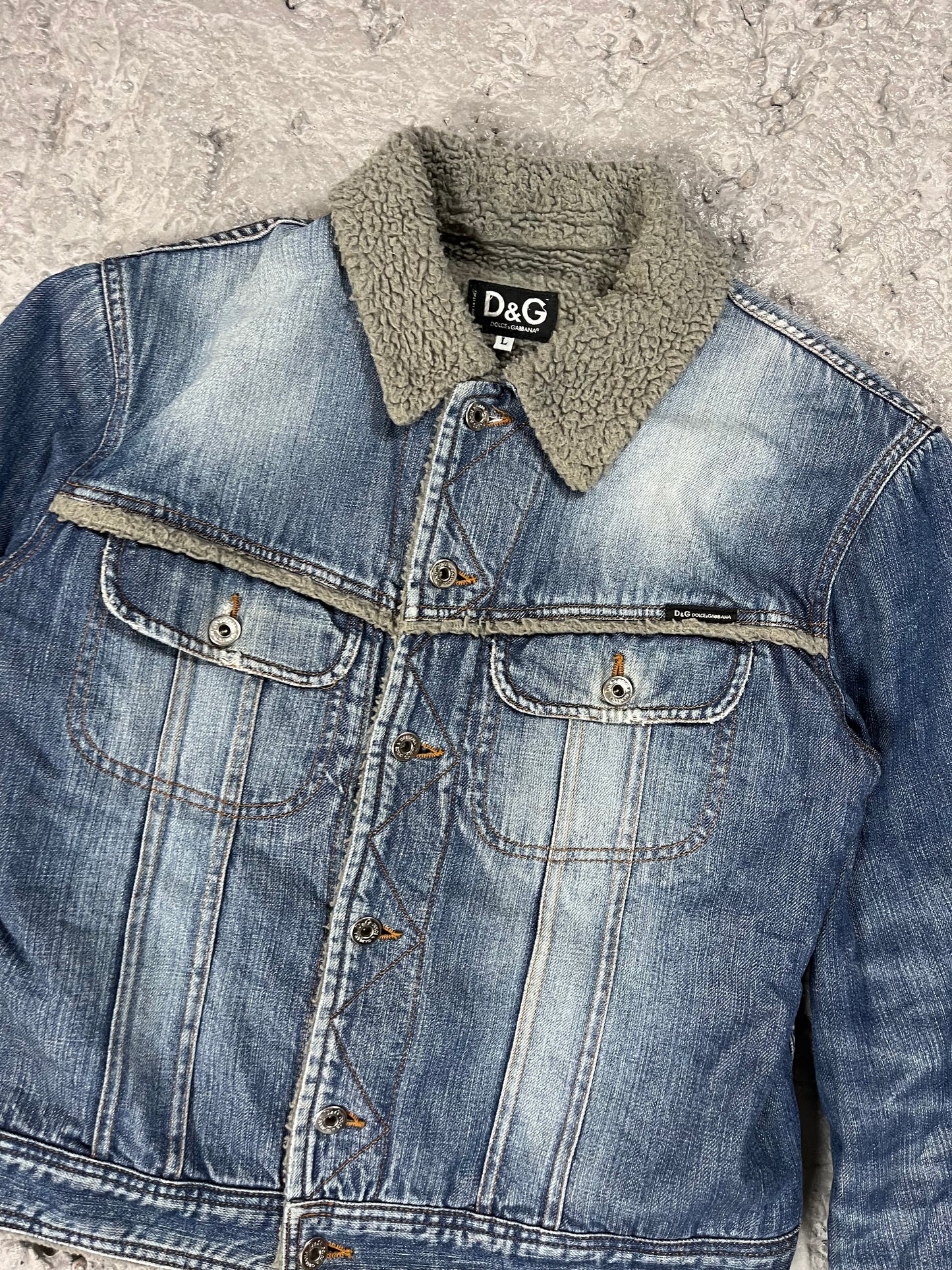 Dolce & Gabbana denim shearling jacket