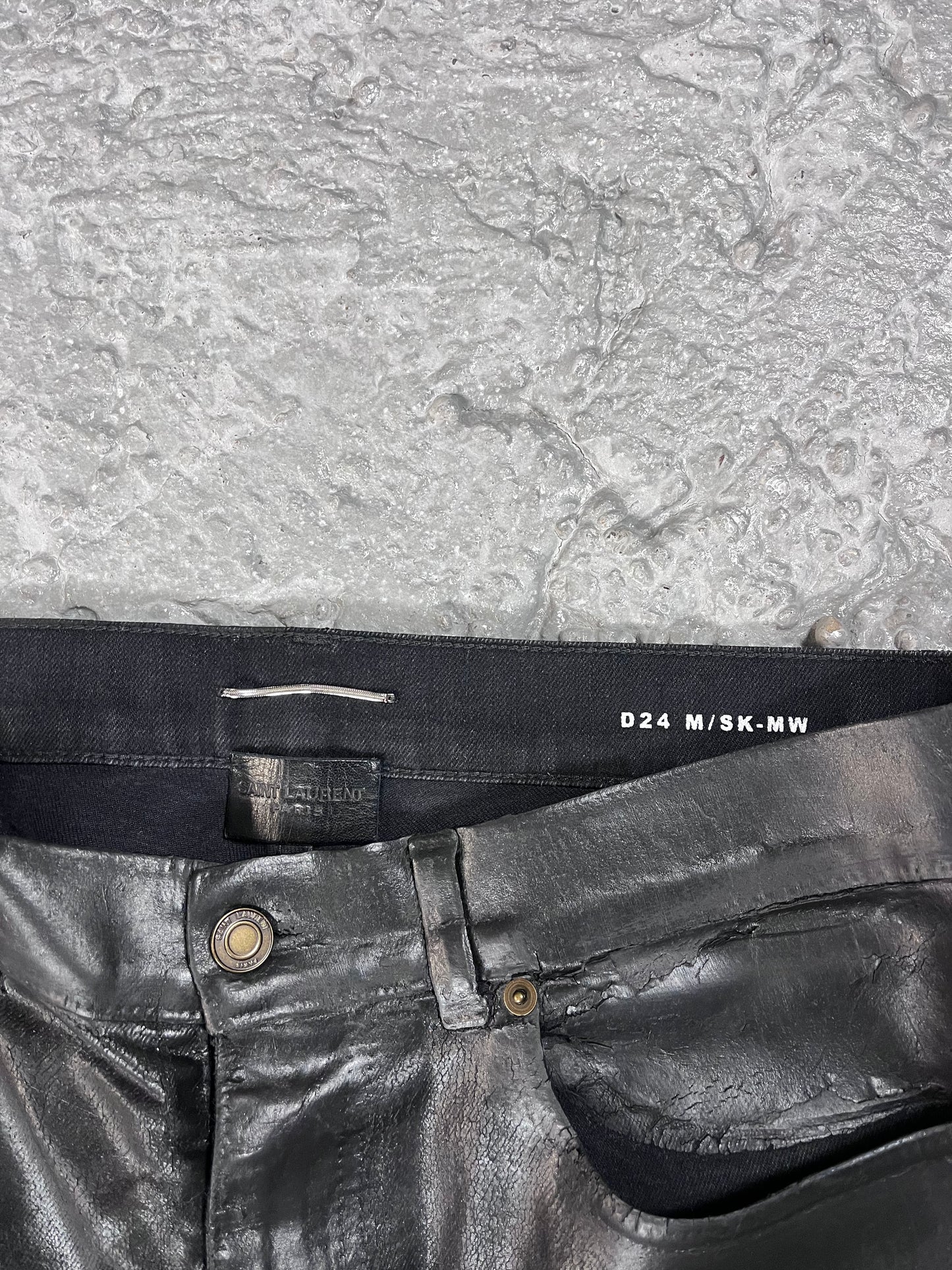 Saint Laurent Paris 2020 D24 Oil Coated Black Denim
