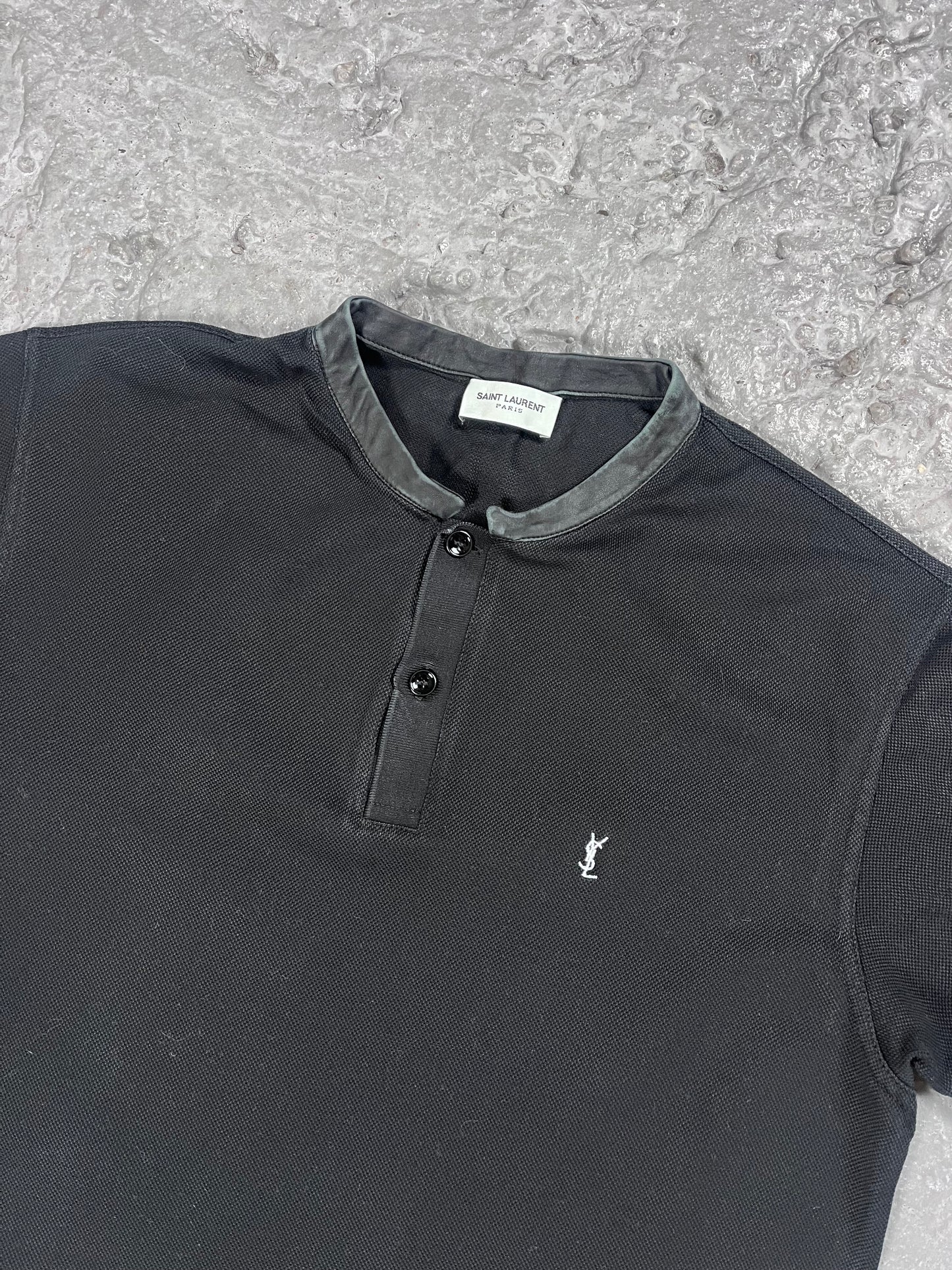 Saint Laurent leather collar polo
