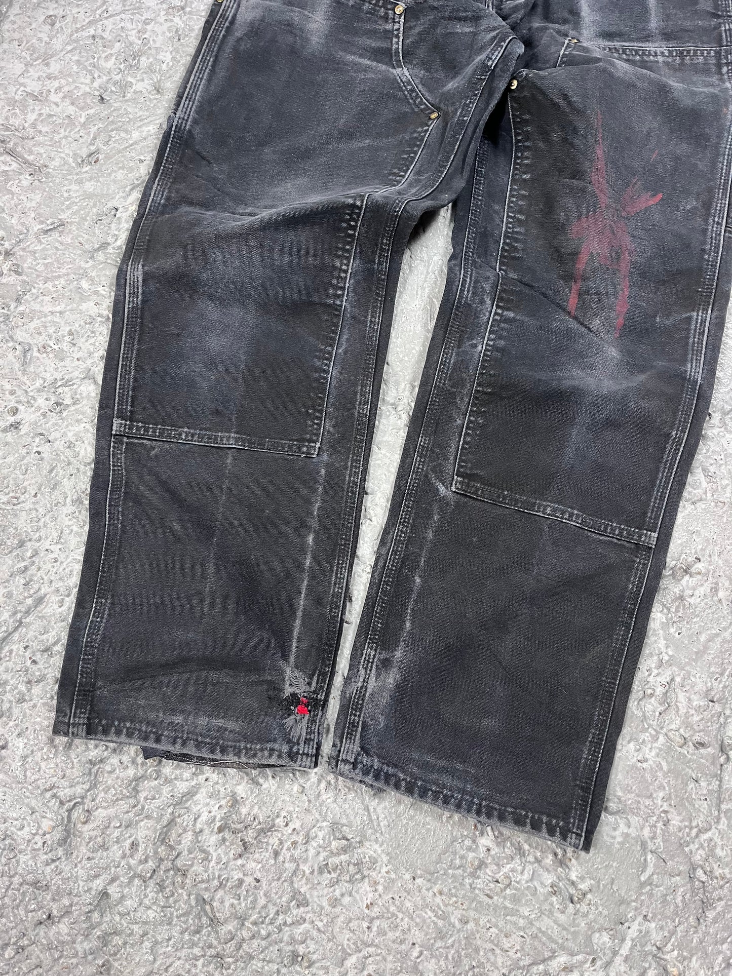 Carhartt double knee pants black faded