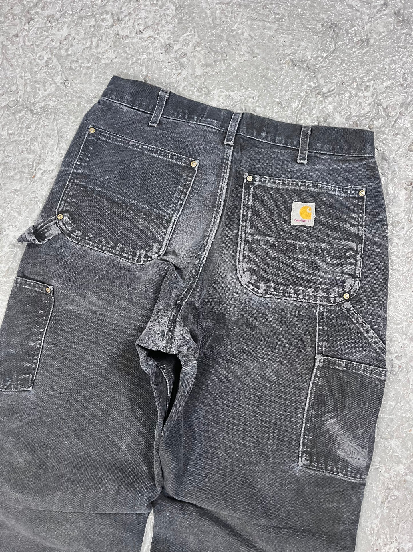 Carhartt double knee pants black faded