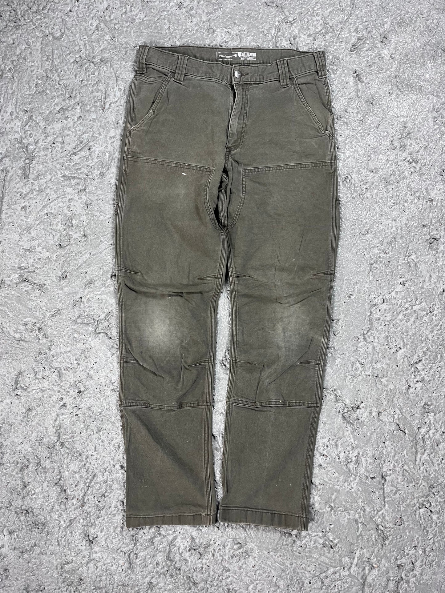 Carhartt double knee pants green olive