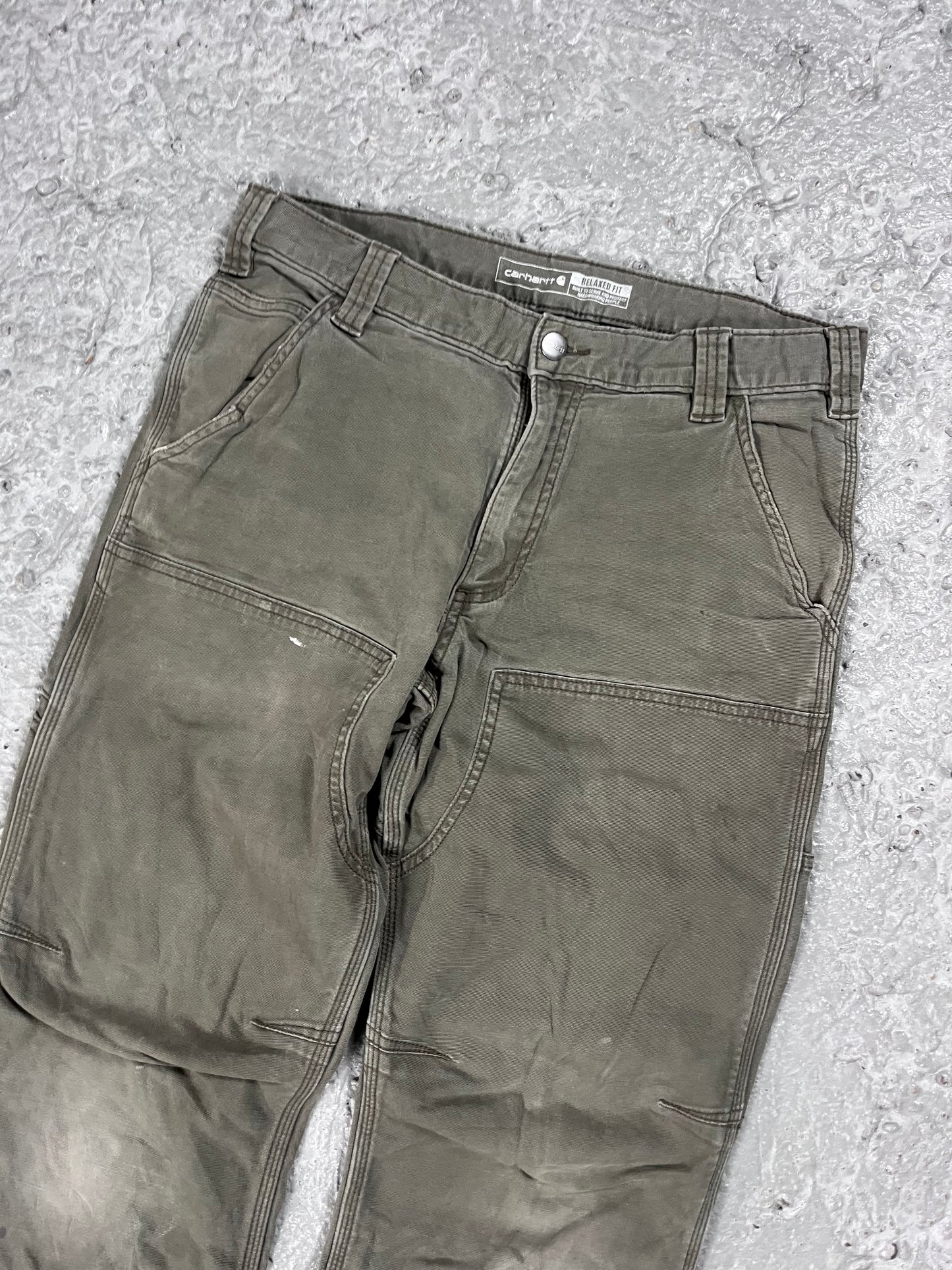 Carhartt double knee pants green olive
