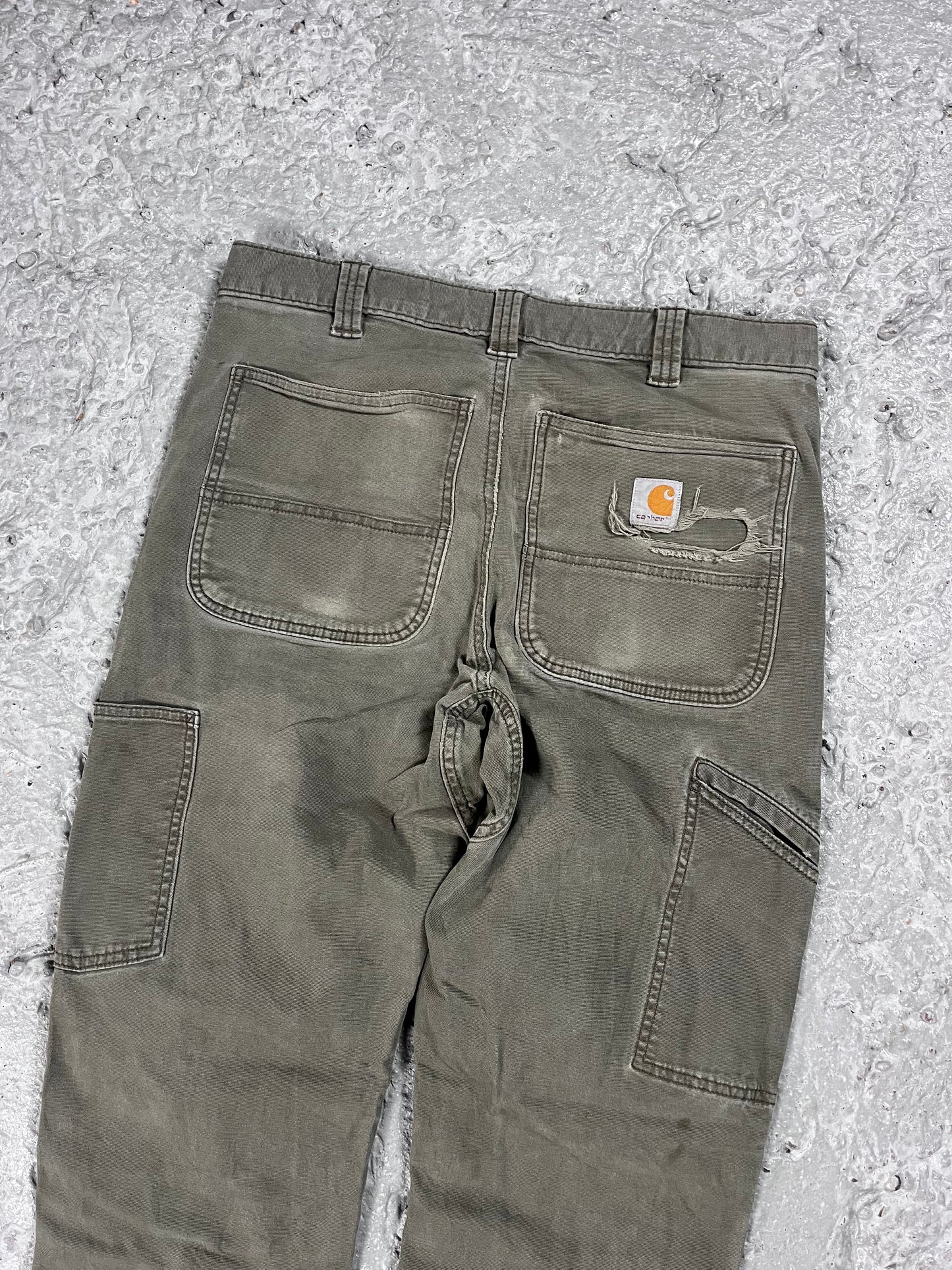 Carhartt double knee pants green olive