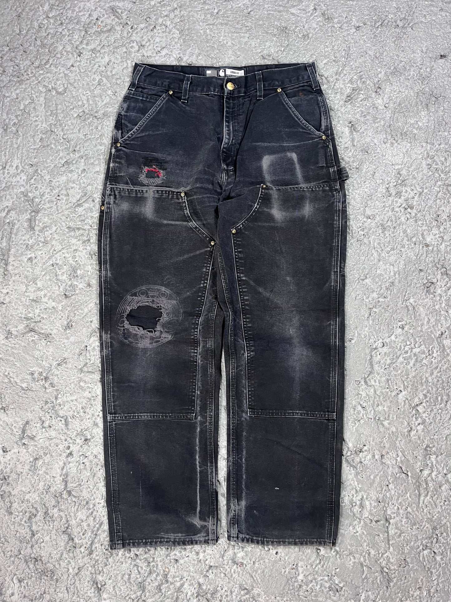 Carhartt double knee pants faded black
