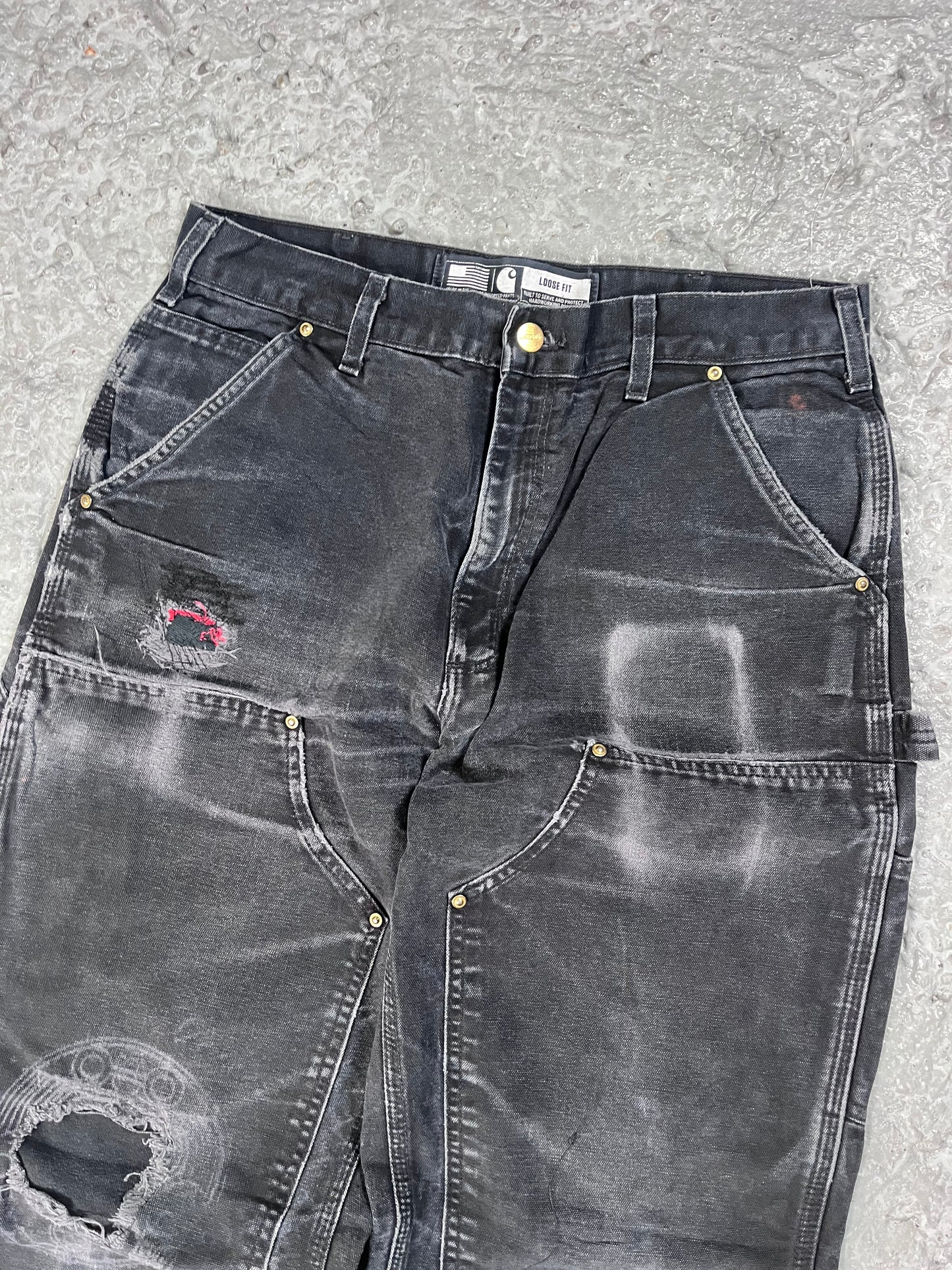 Carhartt double knee pants faded black