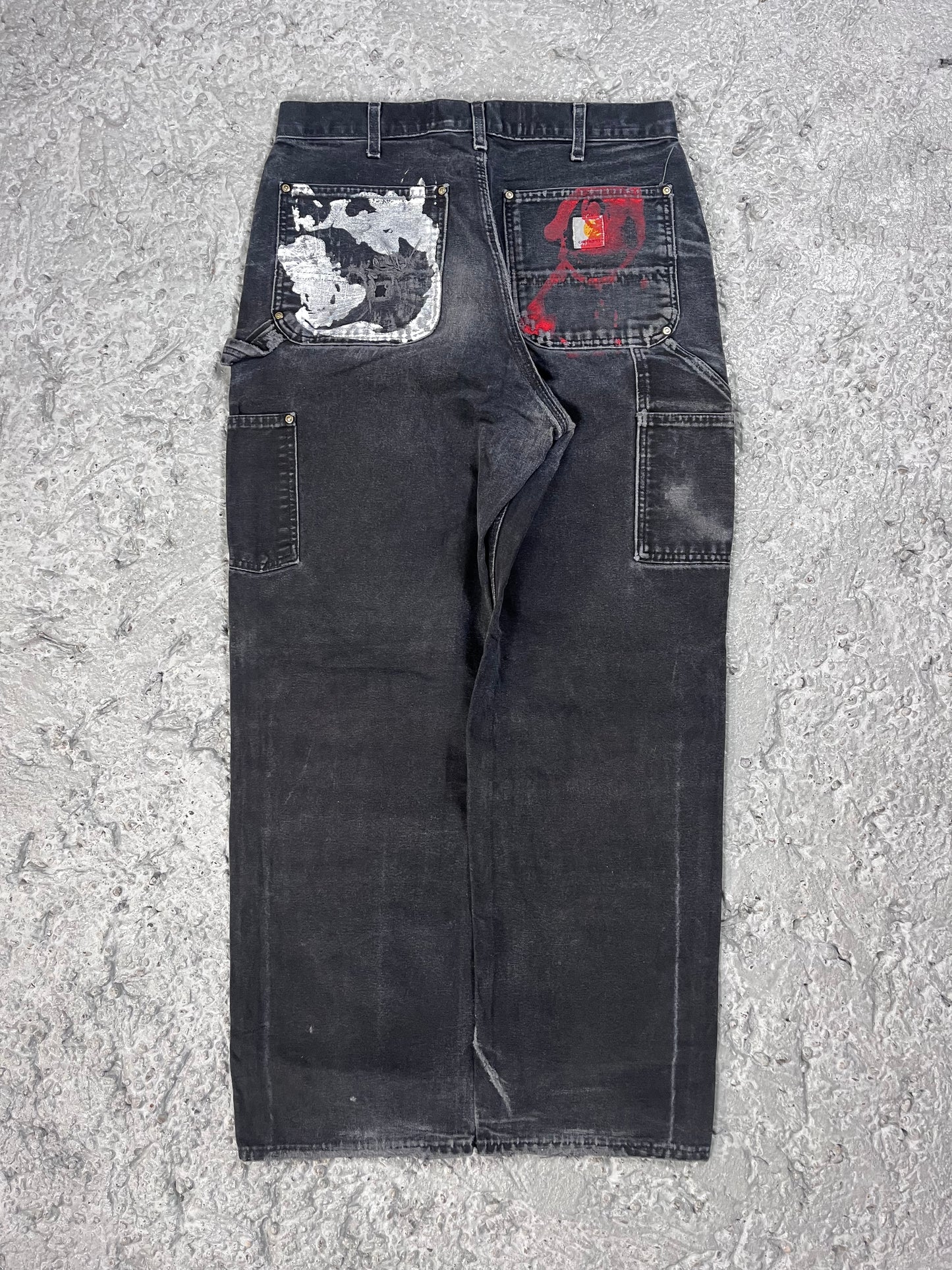 Carhartt double knee pants faded black