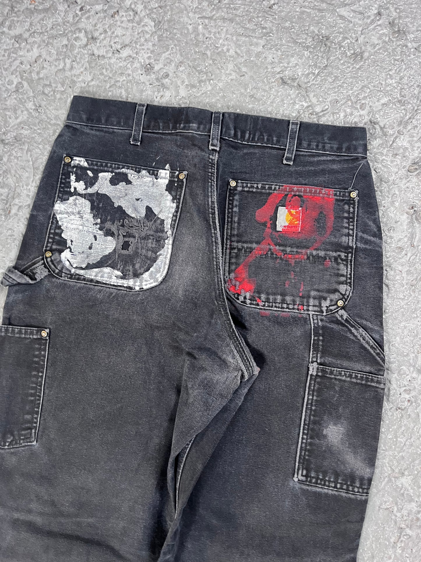 Carhartt double knee pants faded black