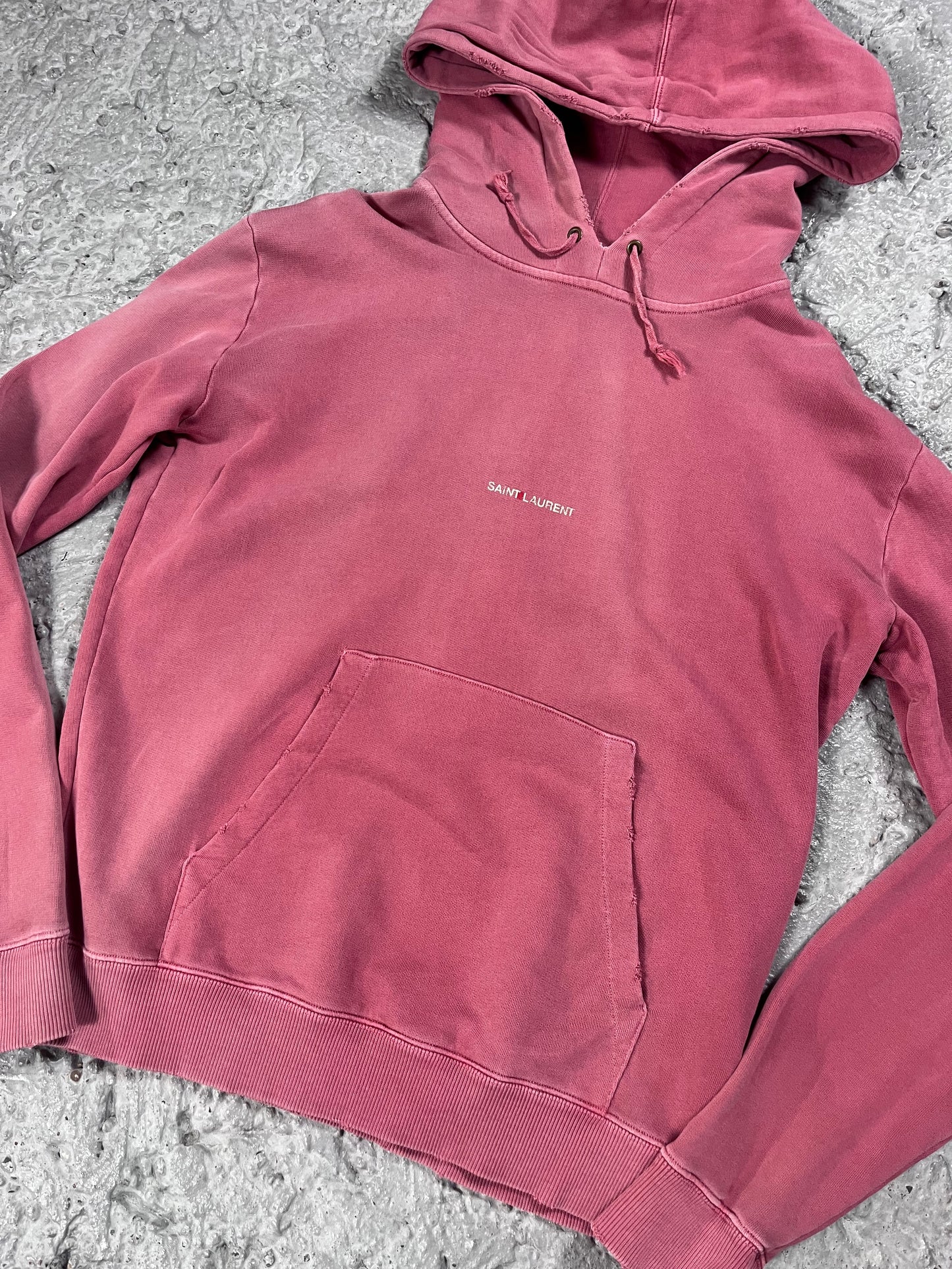 Saint Laurent t sweater hoodie faded pink sun fade