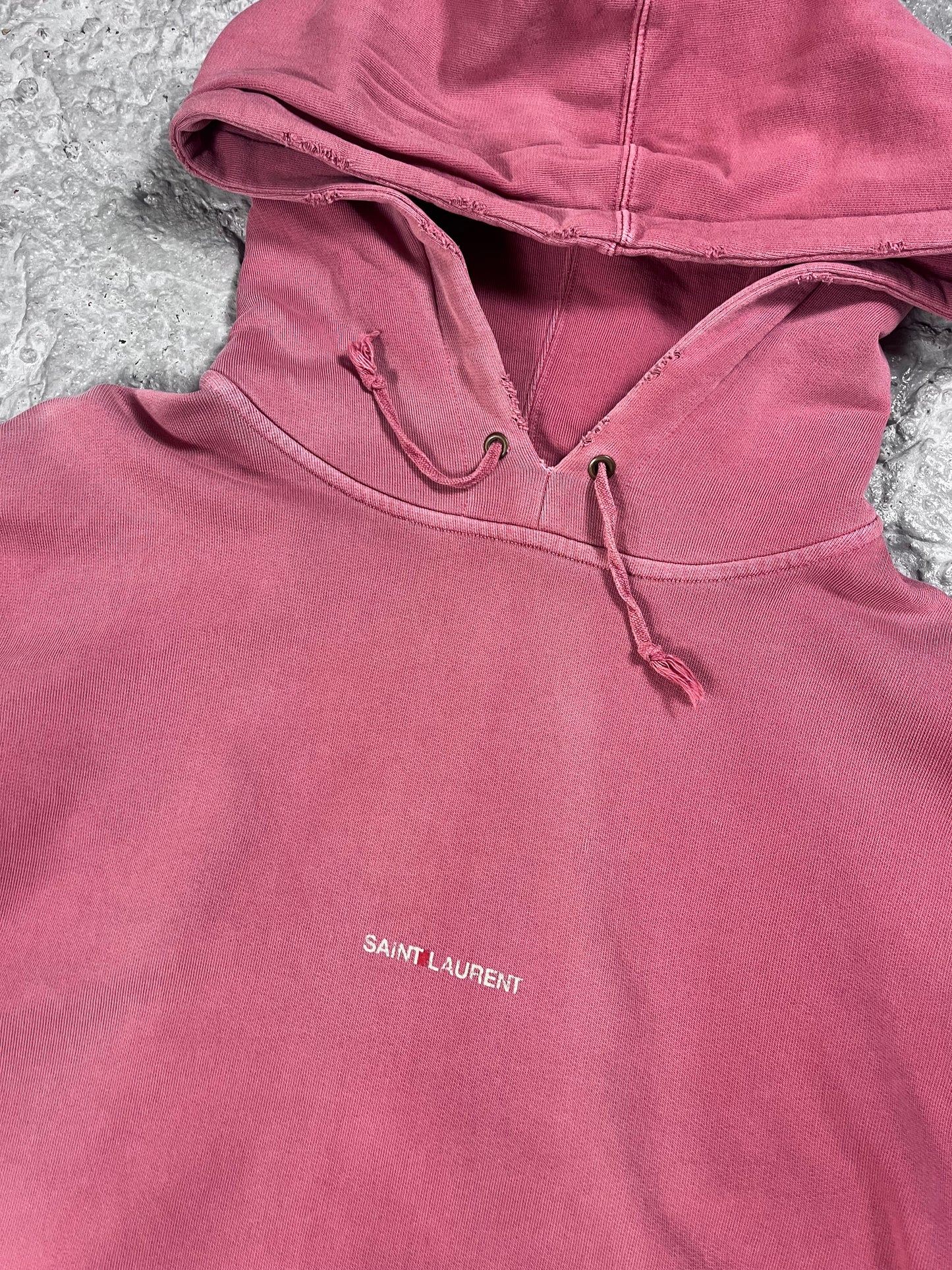 Saint Laurent t sweater hoodie faded pink sun fade