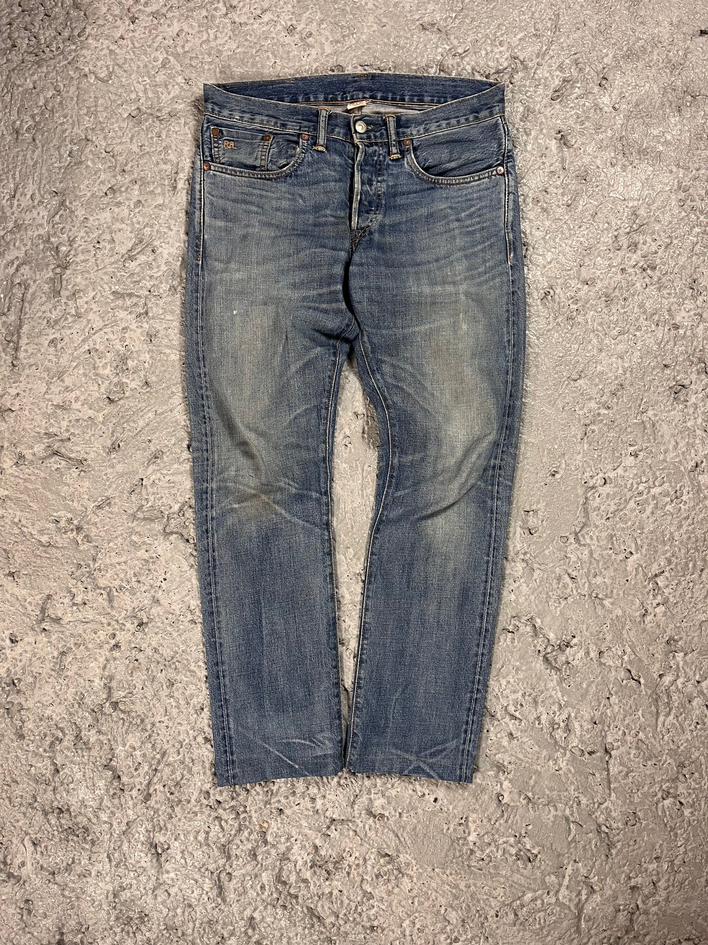 Double RL Ralph Lauren slim fit American woven selvedge denim jeans