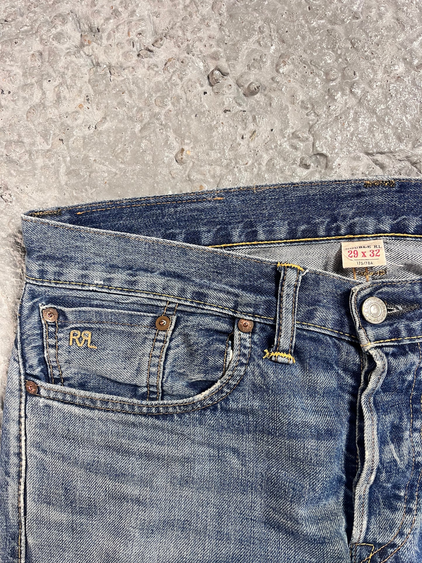 Double RL Ralph Lauren slim fit American woven selvedge denim jeans