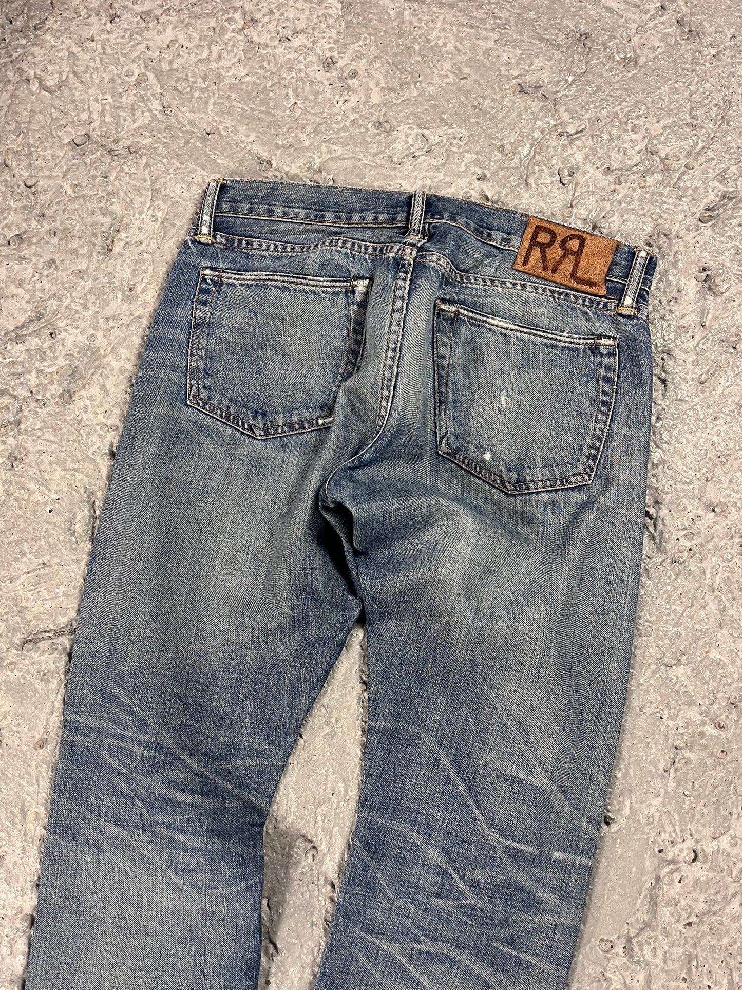 Double RL Ralph Lauren slim fit American woven selvedge denim jeans
