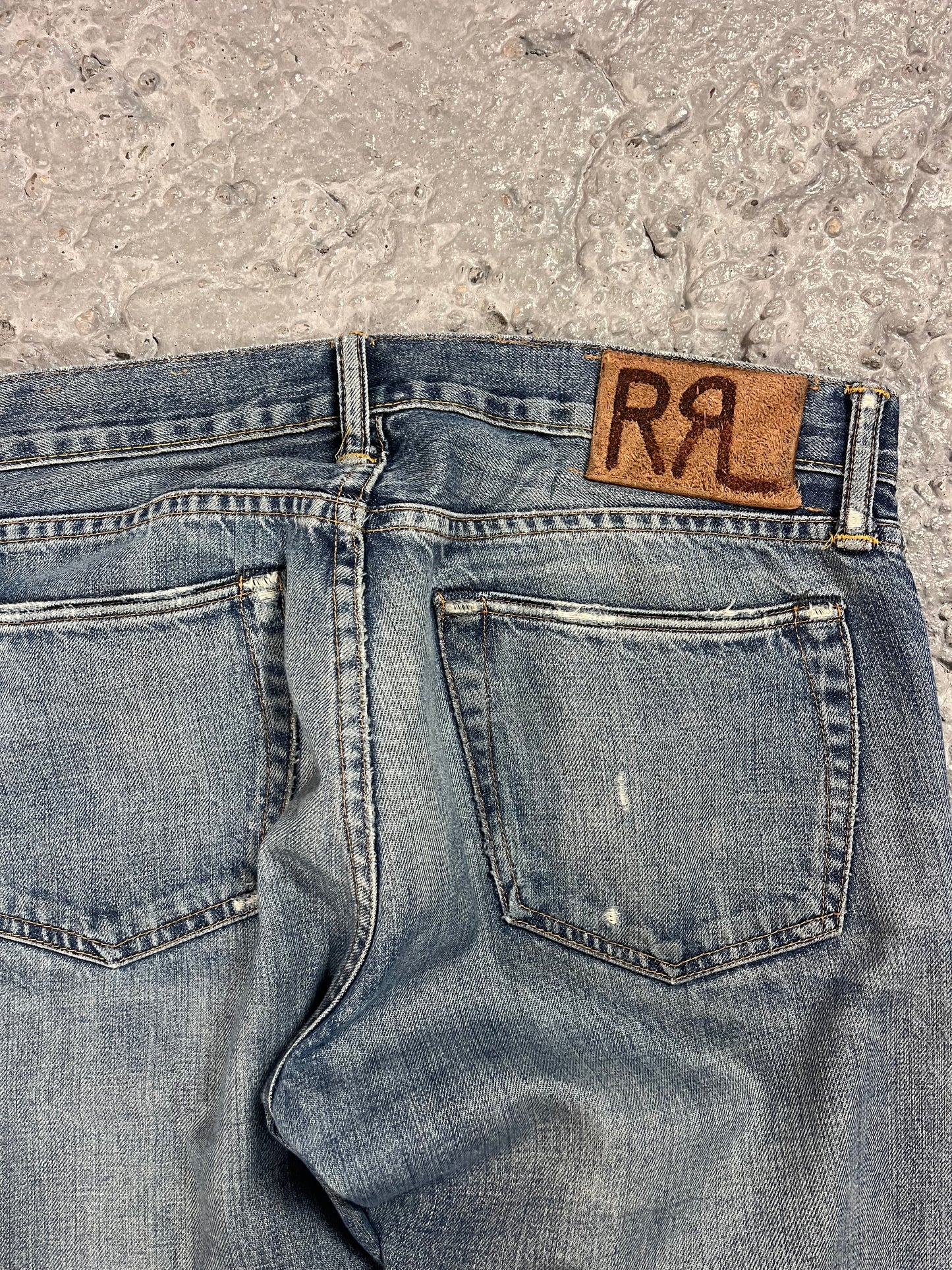 Double RL Ralph Lauren slim fit American woven selvedge denim jeans