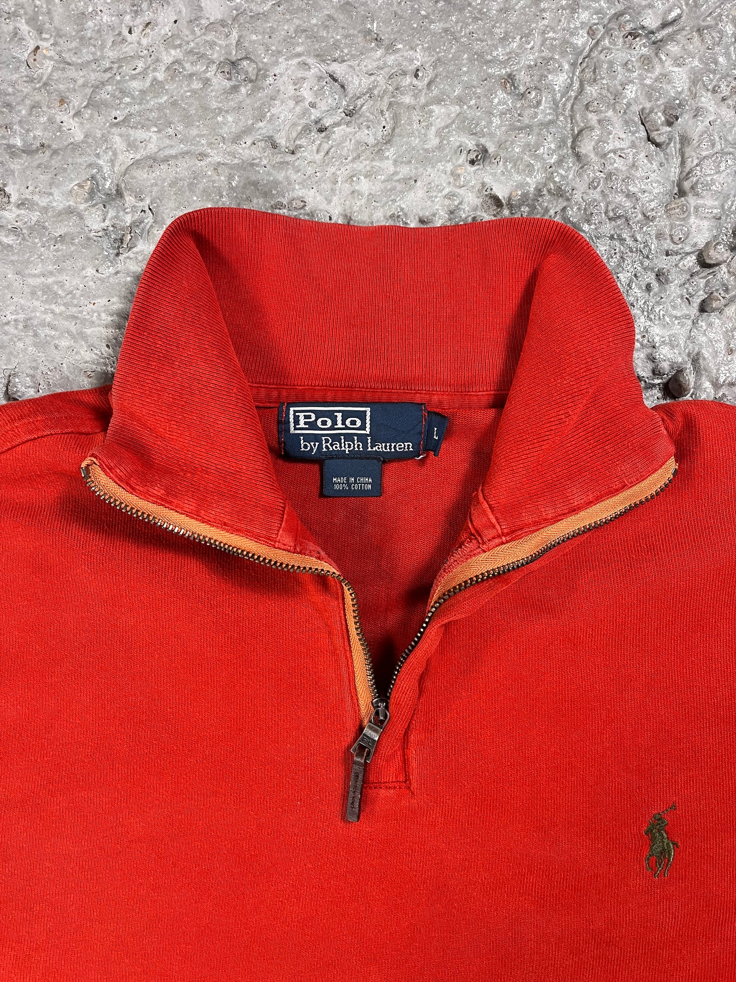 Ralph Lauren quarter zip red orange