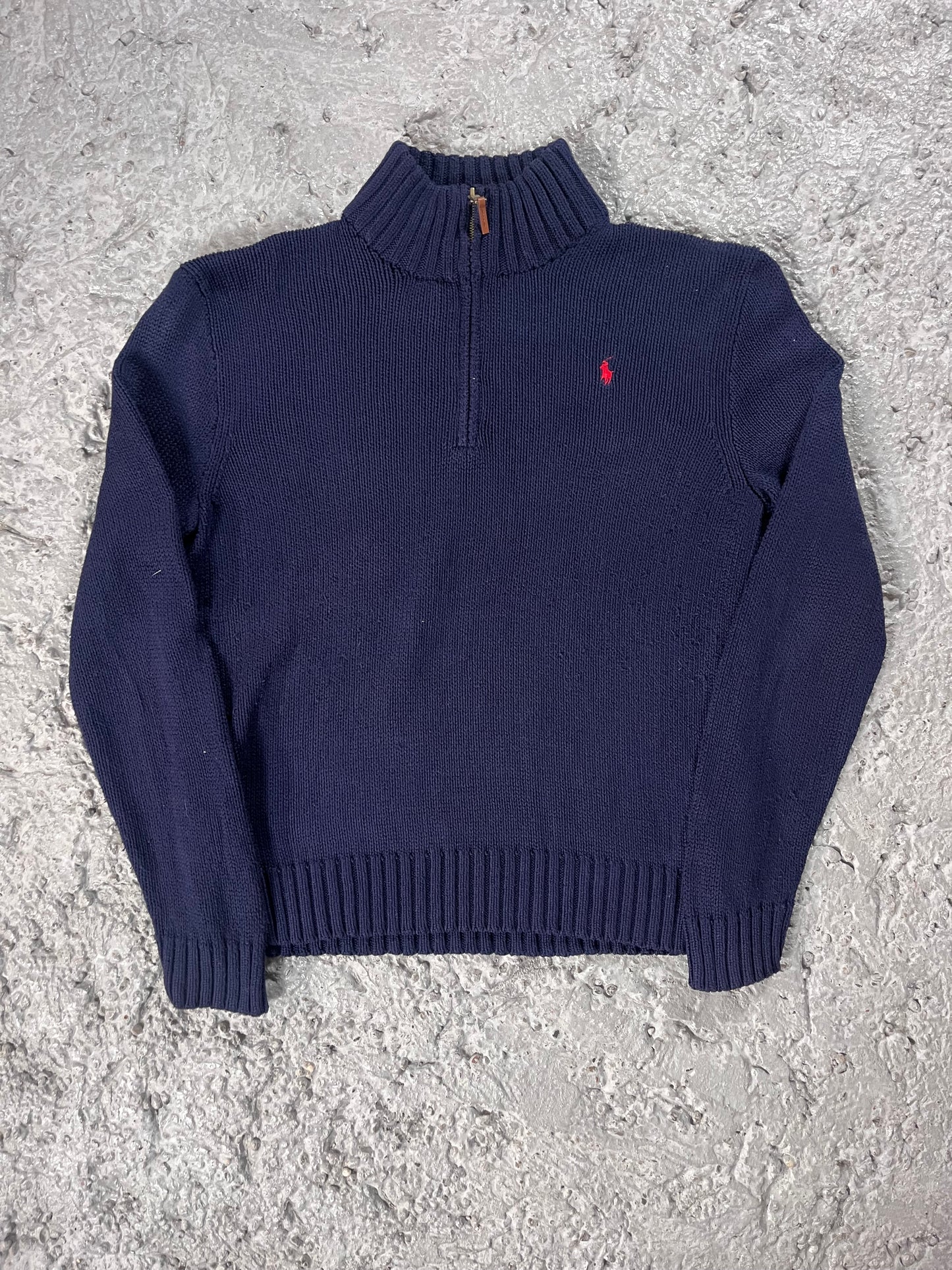 Vintage Ralph Lauren quarter zip knit dark blue