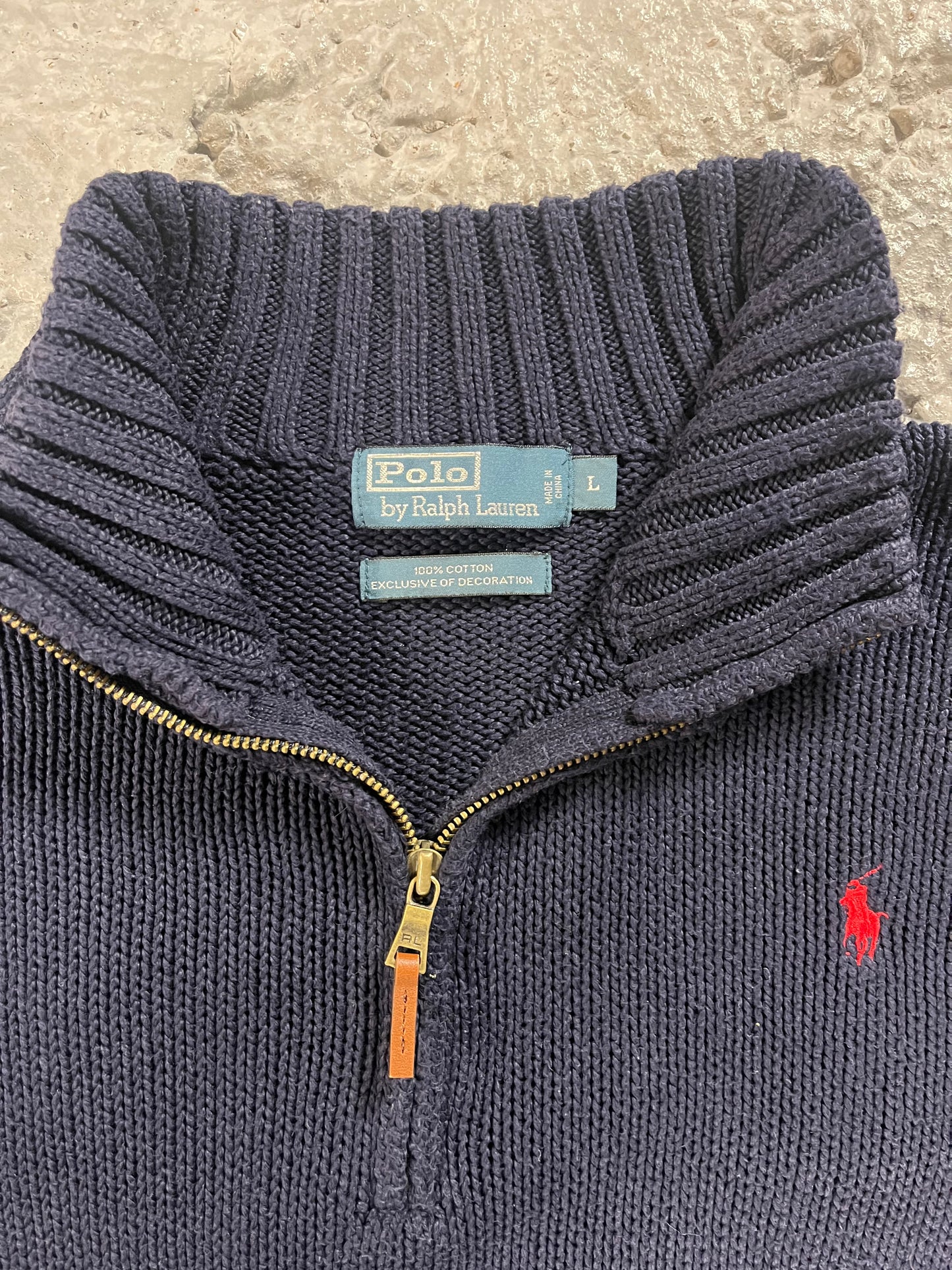 Vintage Ralph Lauren quarter zip knit dark blue