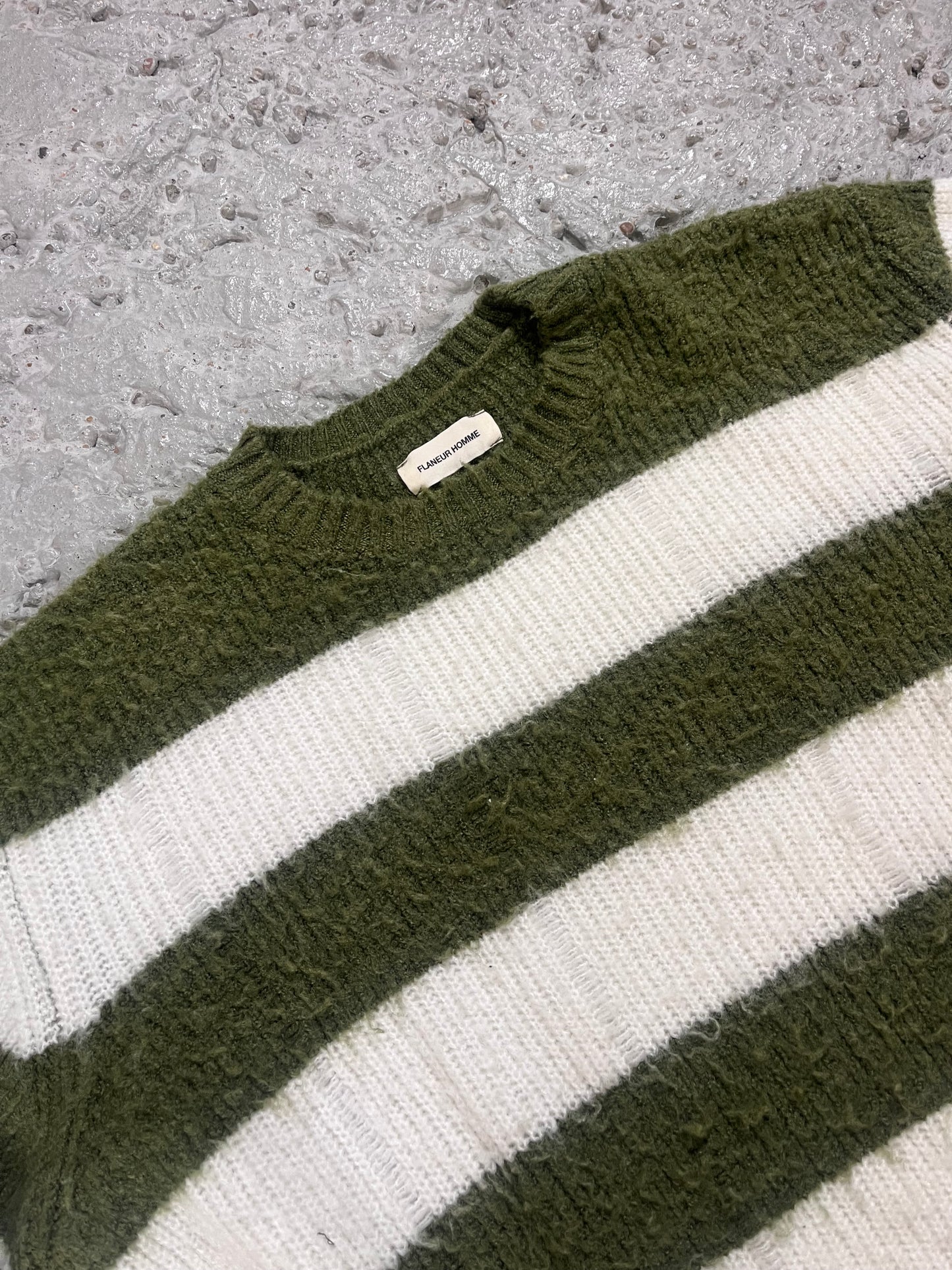 Flaneur Homme knitted sweater green