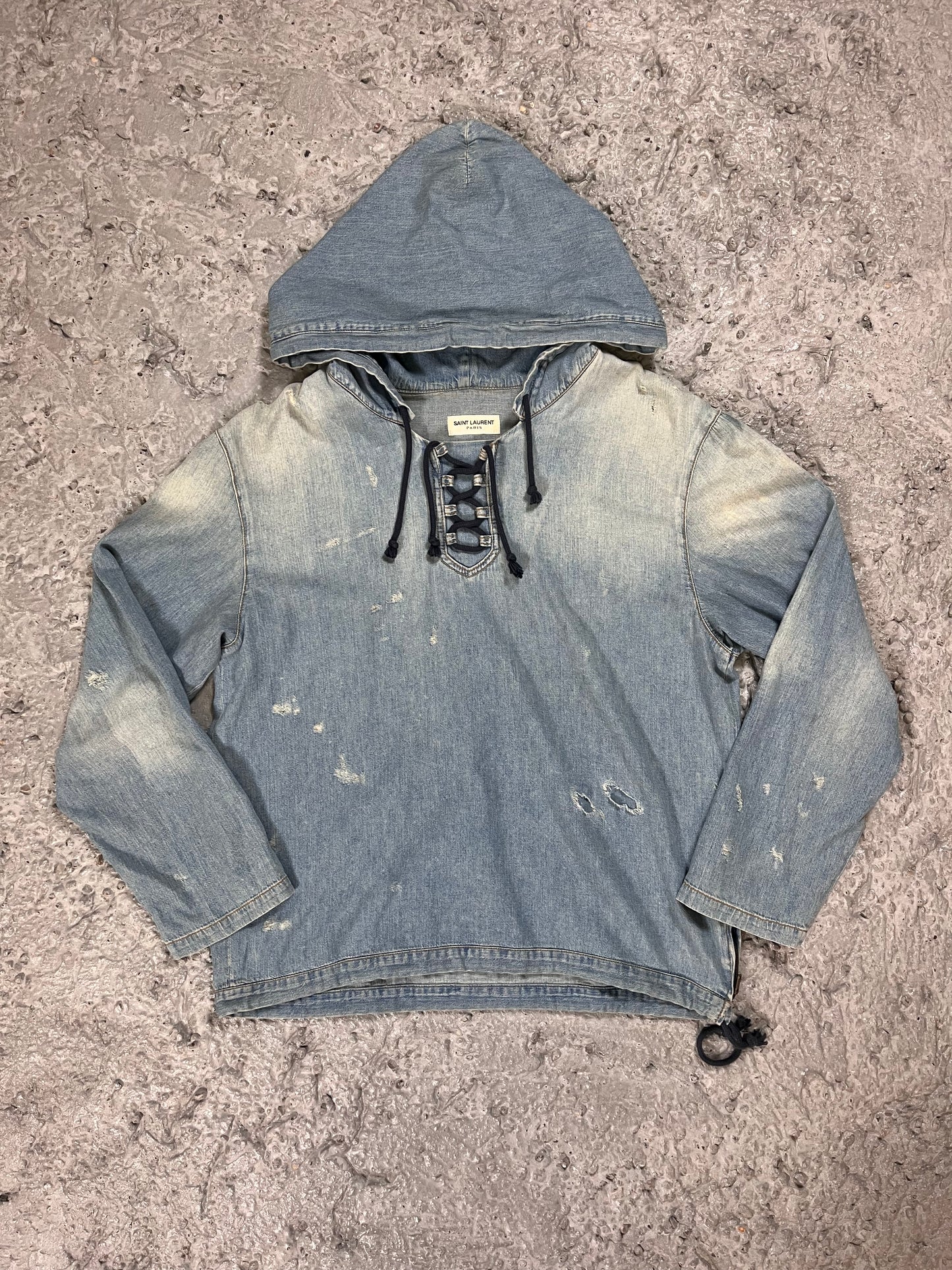 Saint Laurent Paris denim anorak-hoodie
