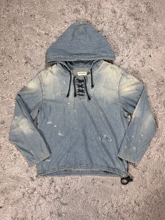 Saint Laurent Paris denim anorak-hoodie