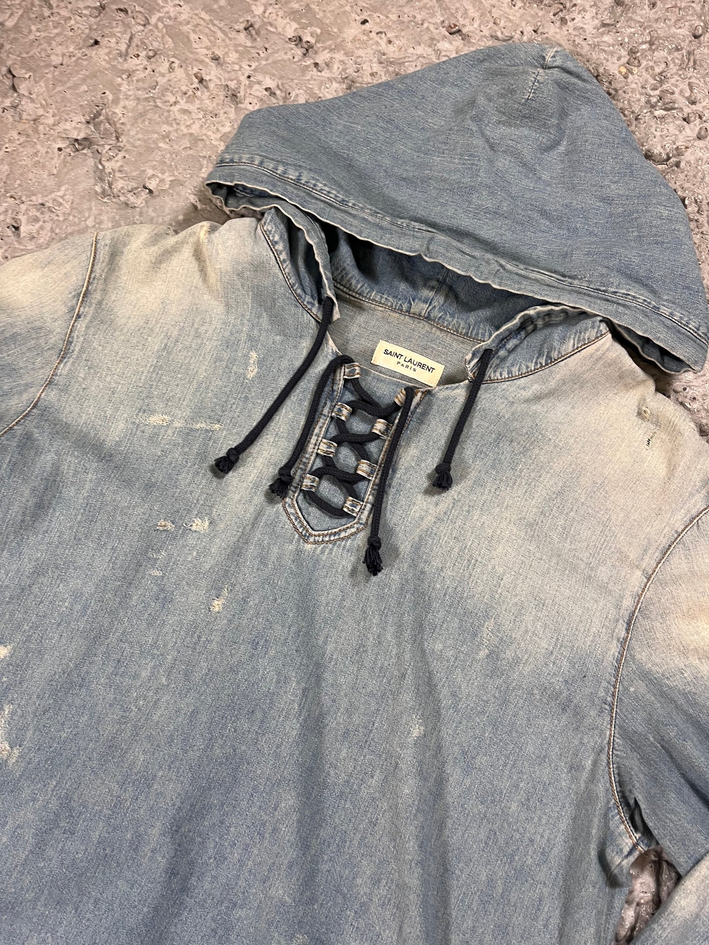 Saint Laurent Paris denim anorak-hoodie