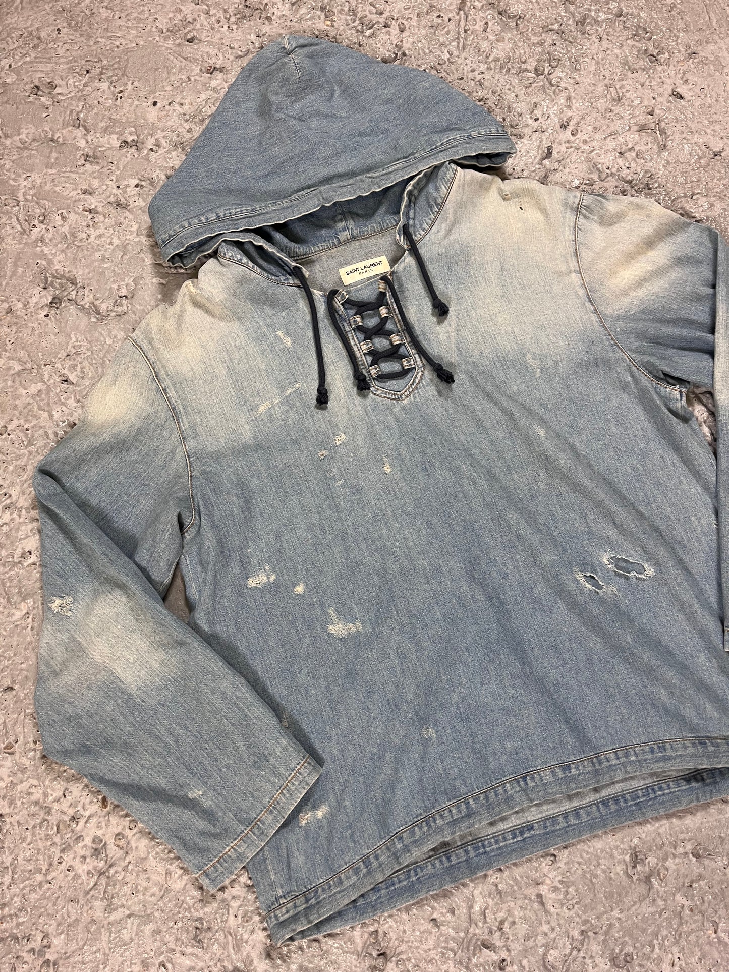 Saint Laurent Paris denim anorak-hoodie