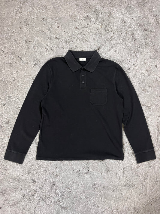 Saint Laurent longsleeve polo black