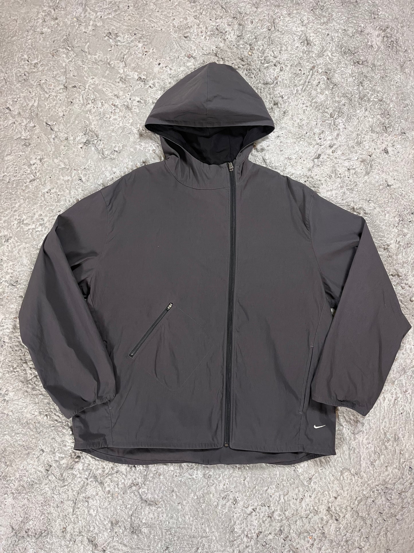 Vintage nike silver tab track jacket asymmetrical zipper windbreaker nylon