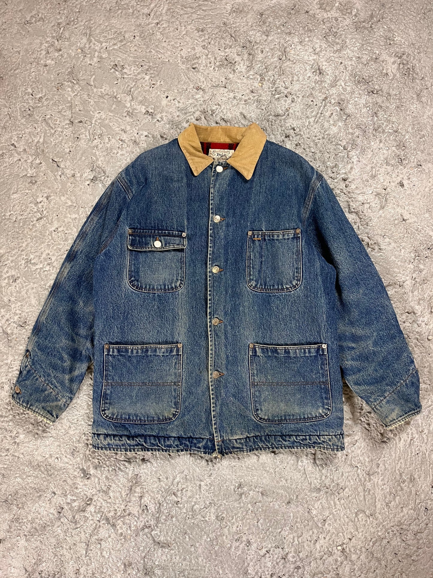 Vintage Ralph Lauren polo chore denim jacket 90’s 80’s blanket lined