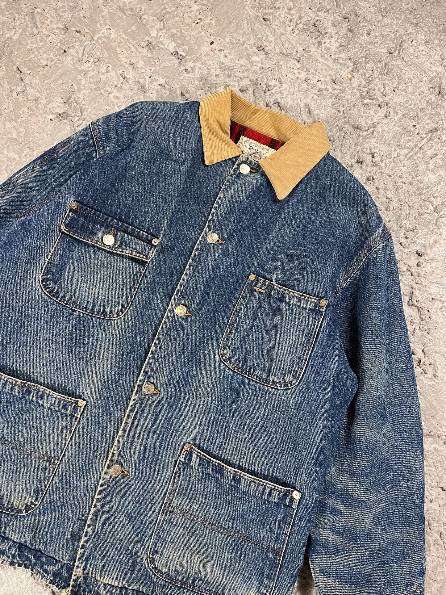 Vintage Ralph Lauren polo chore denim jacket 90’s 80’s blanket lined