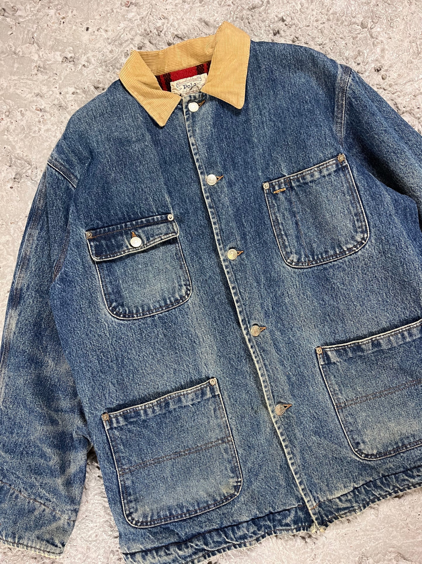 Vintage Ralph Lauren polo chore denim jacket 90’s 80’s blanket lined