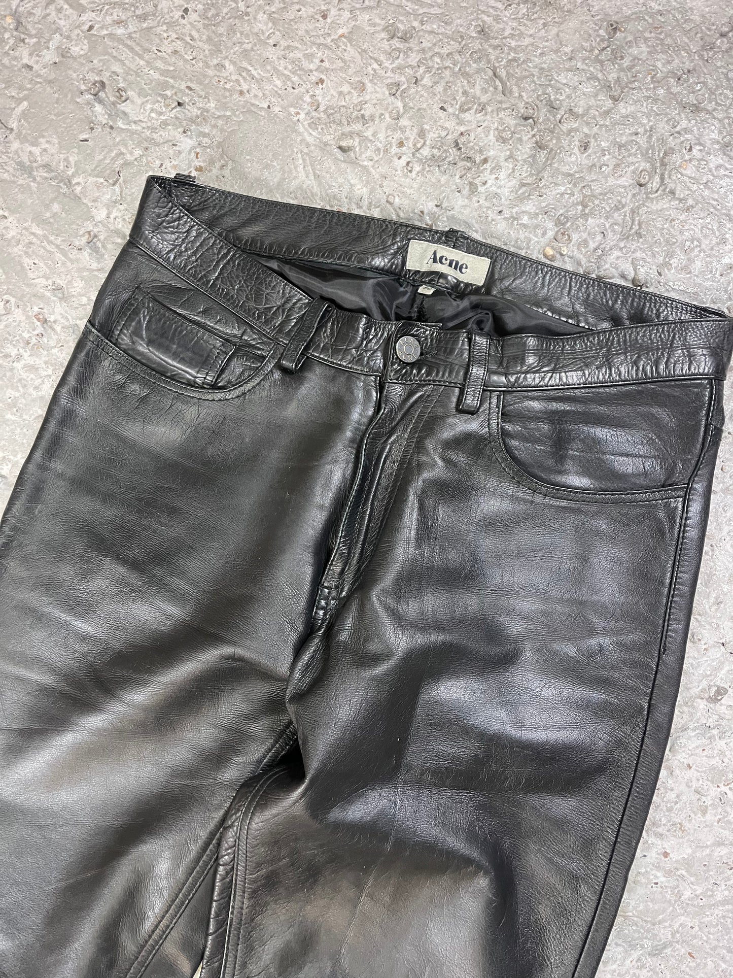 Acne studios leather pants black