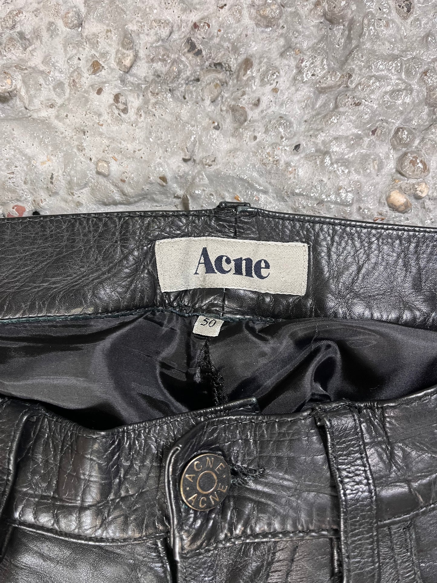 Acne studios leather pants black