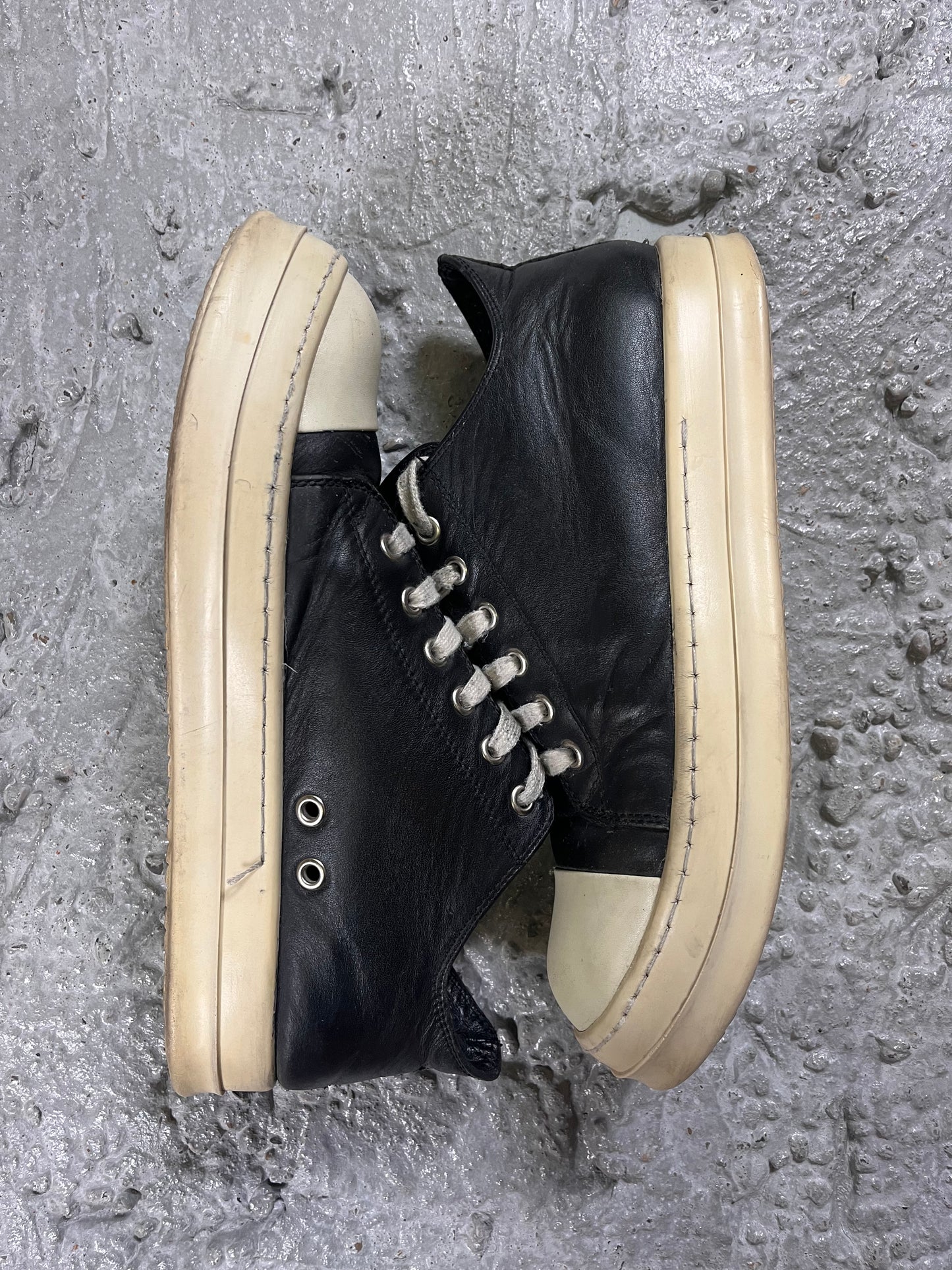 Rick Owens leather ramones low