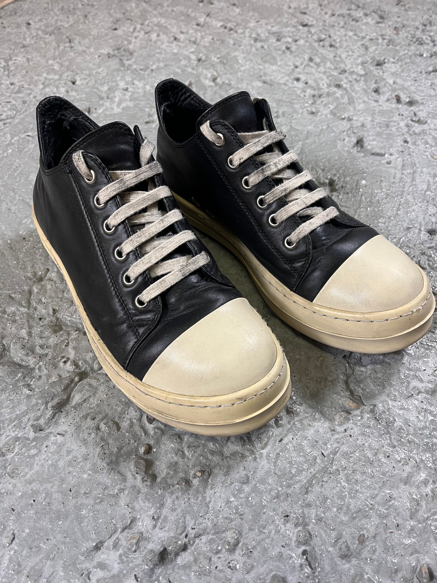 Rick Owens leather ramones low