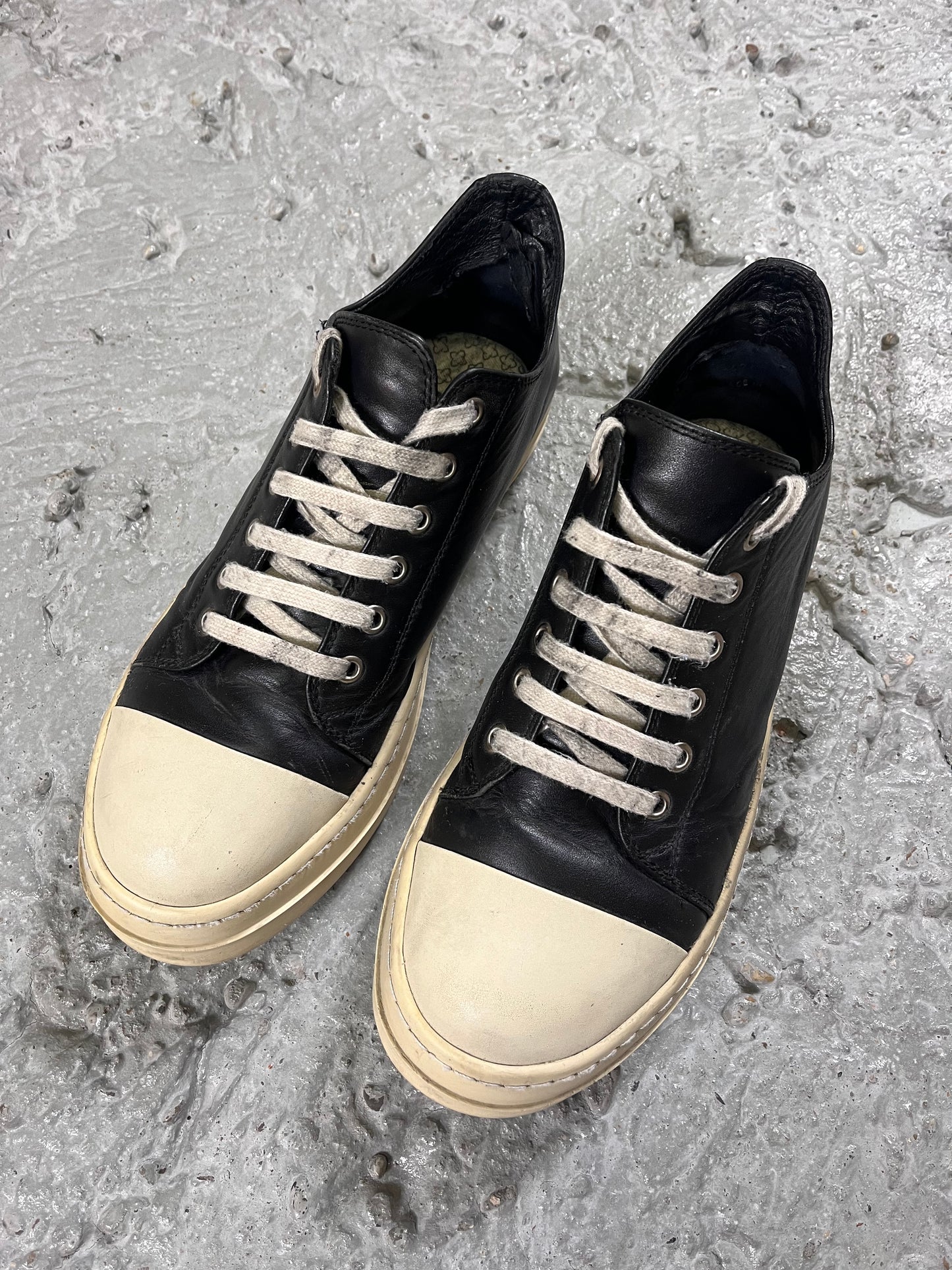Rick Owens leather ramones low