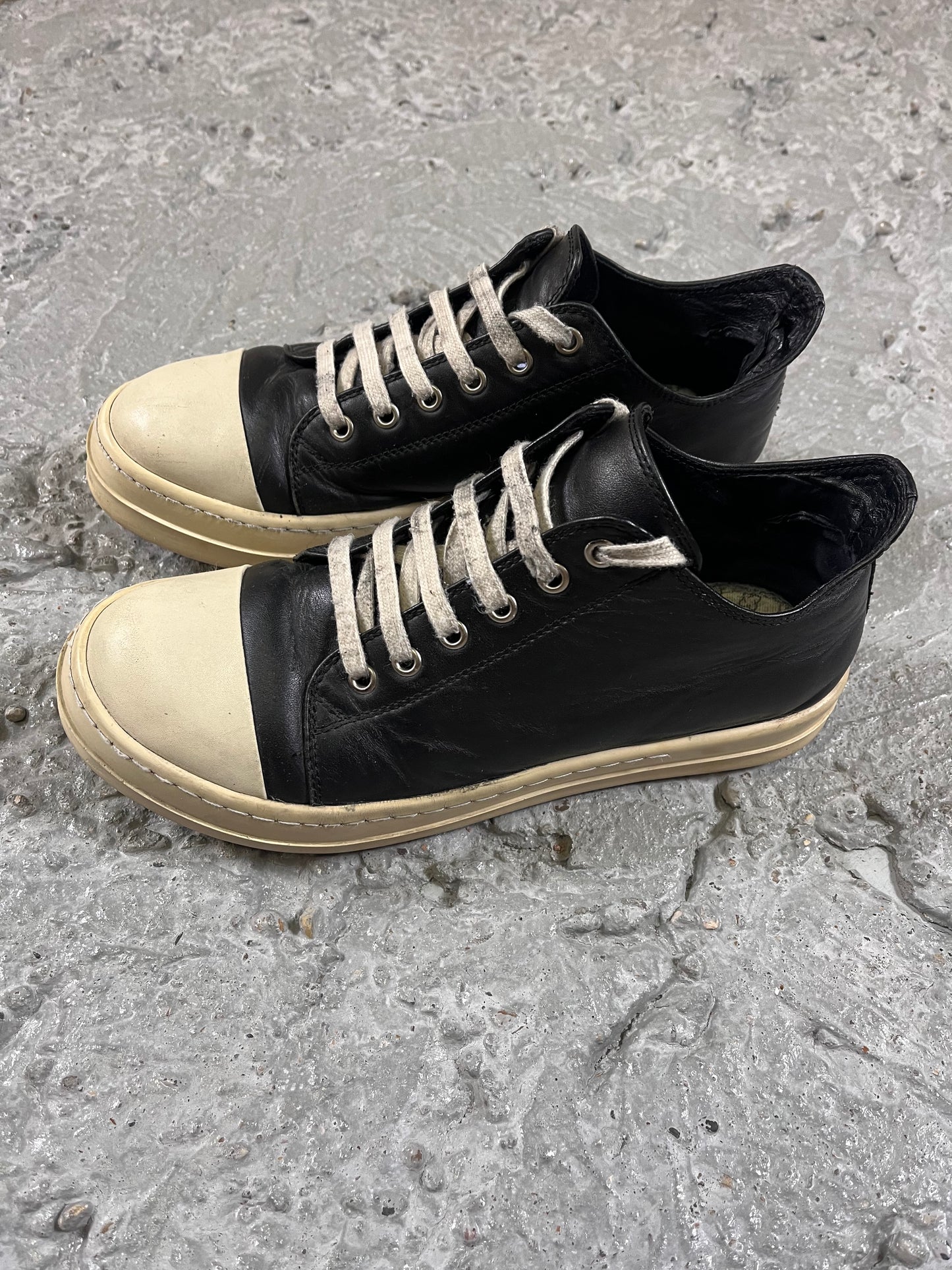 Rick Owens leather ramones low