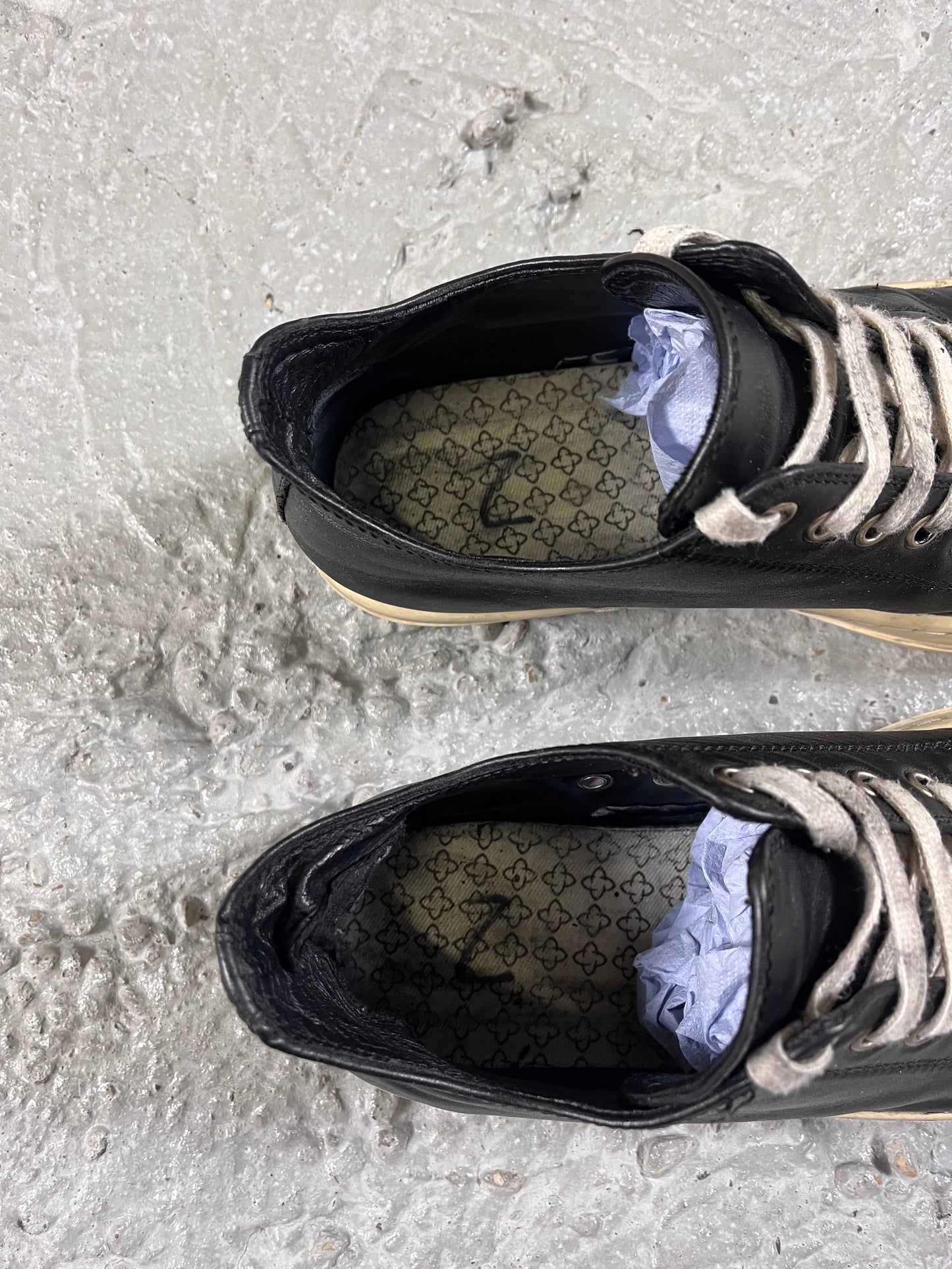 Rick Owens leather ramones low