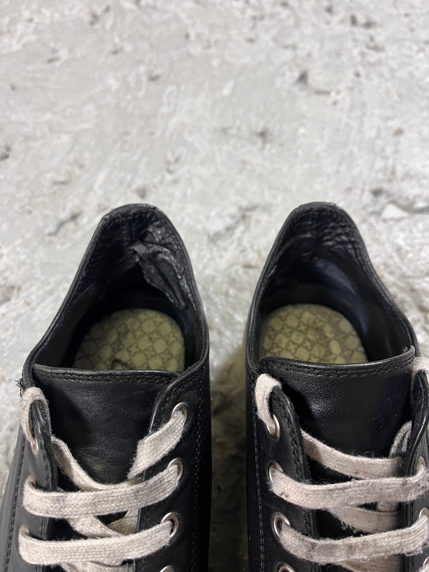 Rick Owens leather ramones low