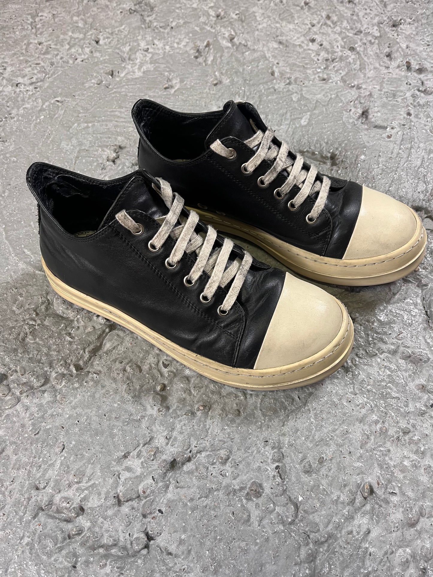 Rick Owens leather ramones low